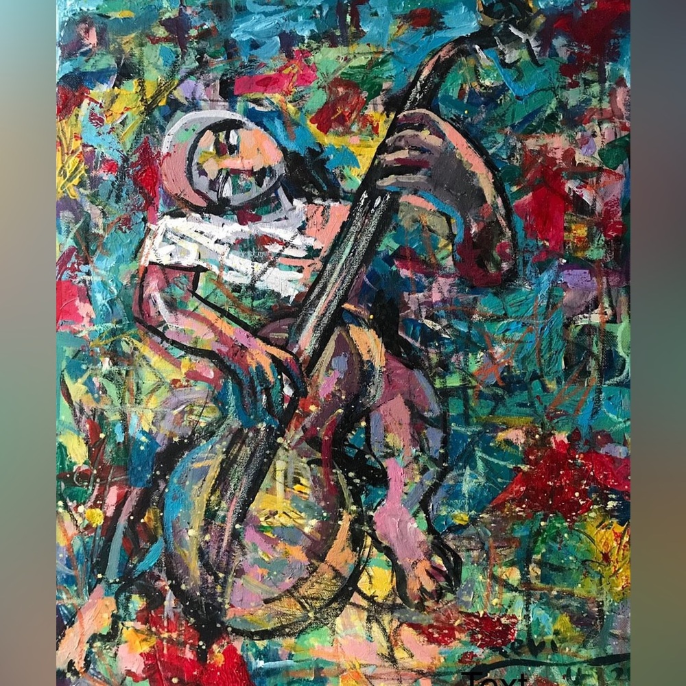 Jazz player ll oil on canvas original fine art work